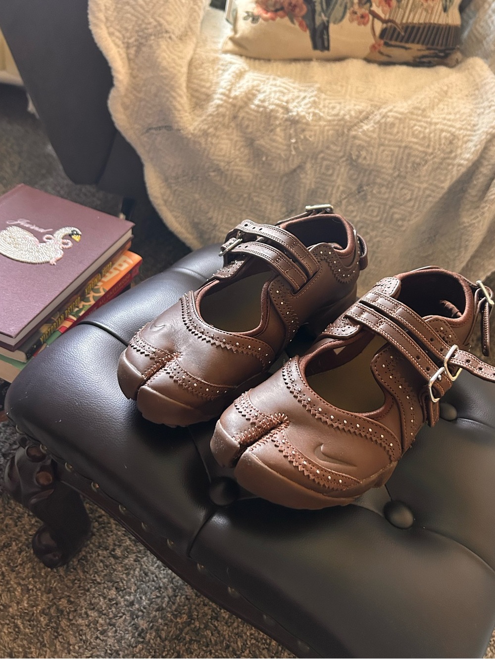 Nike Brown Split-Toe Athletic Mary Jane Shoes